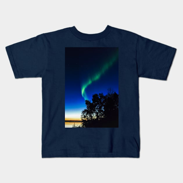 Polar lights Kids T-Shirt by FotoJarmo